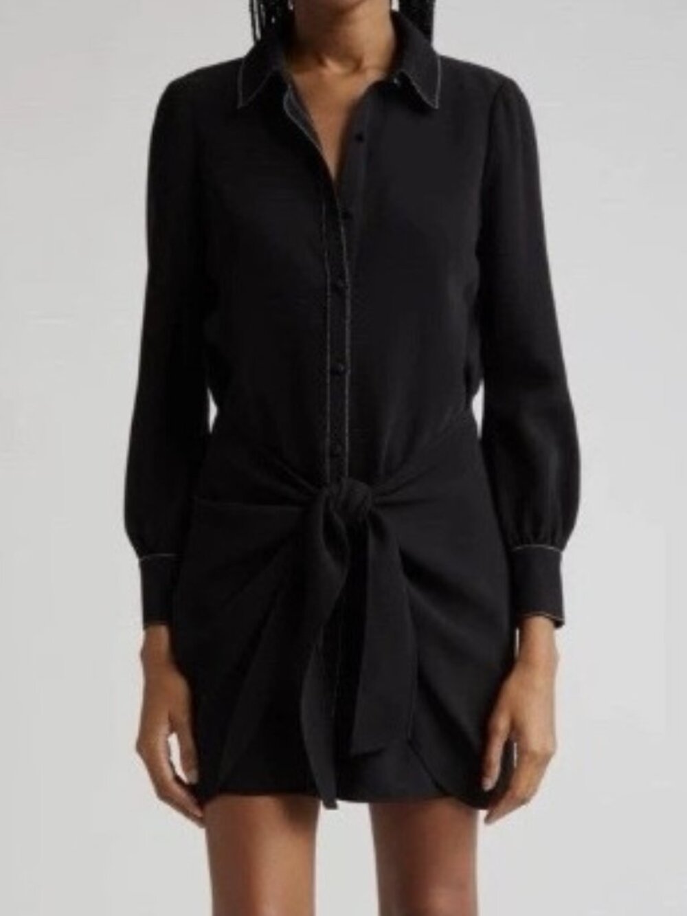 Cinq a Sept Black/White Crepe Gaby Skirt Dress - 0